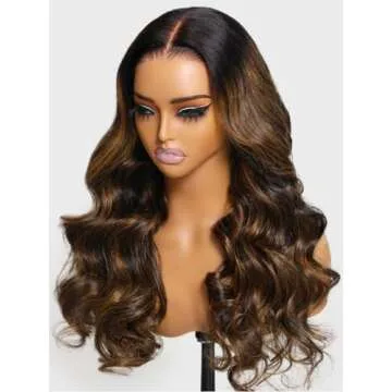 UNICE Bye Bye Knots Pre Everything Glueless Wig Balayage Brown 7x5 Lace Front Wigs Human Hair Body Wave Pre Plucked Pre Cut Bleached Knots Ready to Go Human Hair Wig 150% Density 20 inch