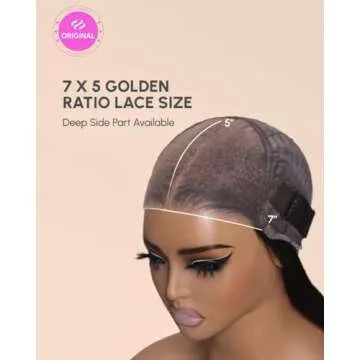 UNICE Bye Bye Knots Pre Everything Glueless Wig Balayage Brown 7x5 Lace Front Wigs Human Hair Body Wave Pre Plucked Pre Cut Bleached Knots Ready to Go Human Hair Wig 150% Density 20 inch