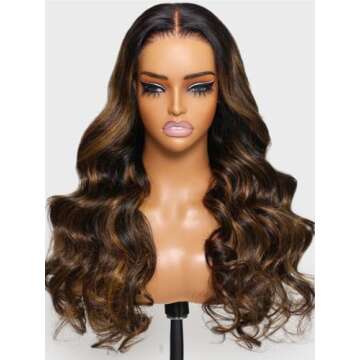 UNICE Bye Bye Knots Pre Everything Glueless Wig Balayage Brown 7x5 Lace Front Wigs Human Hair Body Wave Pre Plucked Pre Cut Bleached Knots Ready to Go Human Hair Wig 150% Density 20 inch