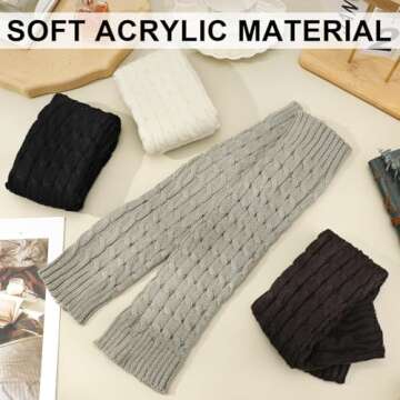 4 Pairs Leg Warmers for Women Winter Long Leg Warmers Knit Leg Warmers Warm Long Boot Socks for 80s ...