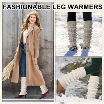 4 Pairs Leg Warmers for Women Winter Long Leg Warmers Knit Leg Warmers Warm Long Boot Socks for 80s Party Yoga Dance