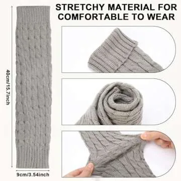 4 Pairs Leg Warmers for Women Winter Long Leg Warmers Knit Leg Warmers Warm Long Boot Socks for 80s Party Yoga Dance