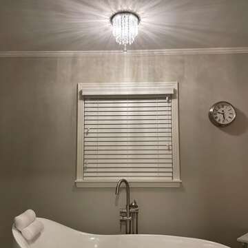 Modern Mini Chandelier Light Fixture,3-Lights Flush Mount Ceiling Light Fixtures Mini Silver Crystal Chandelier Ceiling Lamp for Dining Room, Bedroom, Bathroom, Closet 8'' X 7.3'' of CRYSTOP