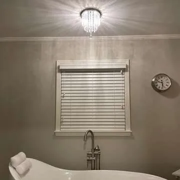 Modern Mini Chandelier Light Fixture,3-Lights Flush Mount Ceiling Light Fixtures Mini Silver Crystal Chandelier Ceiling Lamp for Dining Room, Bedroom, Bathroom, Closet 8'' X 7.3'' of CRYSTOP