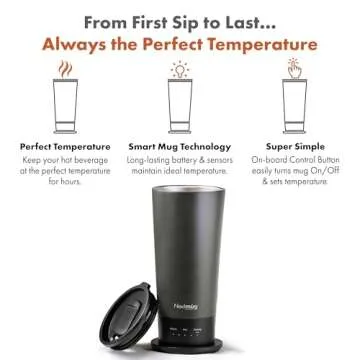 Nextmug Go - Temperature-Controlled, Self-Heating Travel Mug (Graphite - 16 oz.)