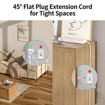 Extension Cord 25 Ft, NTONPOWER Long Surge Protector Power Strip with 12 Outlet 3 USB, 2100 Joules, 1875W/15A, Overload Protection, Flat Plug, Wall Mount for Home Office, Workbench, Garage, White