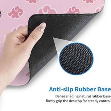 Anime Gaming Mouse Pad Cartoon Pink Cloud Mouse Pad XL, Large Keyboard Pad Computer Mouse Pads for Computers,Gaming,Office & Home, Anime Desk Accessories, 31.5 X 11.8 Inch