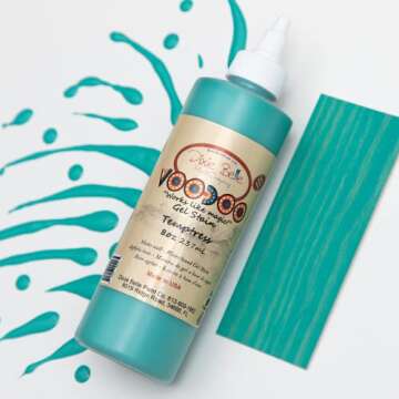Dixie Belle Voodoo Gel Stain | Temptress (8oz) | Teal Water-Based Stain for Wood Projects | DIY Wood Stain for Projects | Wood Grain Enhancer