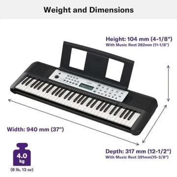 Yamaha YPT-280 Portable Keyboard for Beginners