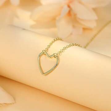 Ieftop Dainty Gold Heart Necklace for Women, 14K Gold Plated Cute Heart Pendant Necklace Dainty Heart Necklaces for Women Gold Necklace for Women Trendy Gold Jewelry for Women