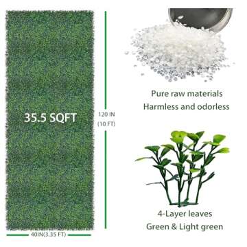 ODTORY Artificial Ivy Privacy Fence Wall Screen - UV-Anti Faux Boxwood Panels 40x120 in for Indoor O...