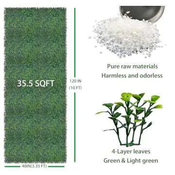 ODTORY Artificial Ivy Privacy Fence Wall Screen - UV-Anti Faux Boxwood Panels 40x120 in for Indoor O...