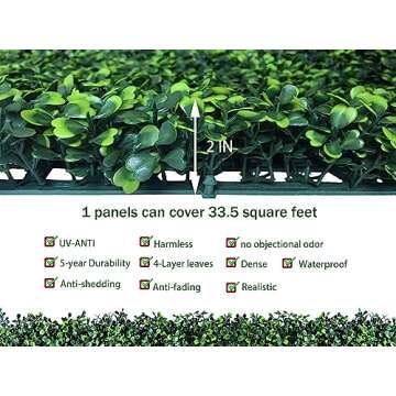 ODTORY 40x120 Faux Boxwood Privacy Fence Wall Screen