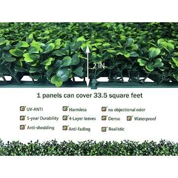 ODTORY 40x120 Faux Boxwood Privacy Fence Wall Screen