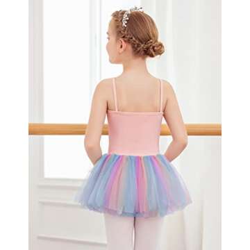 Zaclotre Girls Strap Ballet Leotards Tutu Dress Sparkly Sequin Skirted Leotard Ballerina Outfit Dance Costume for Kids