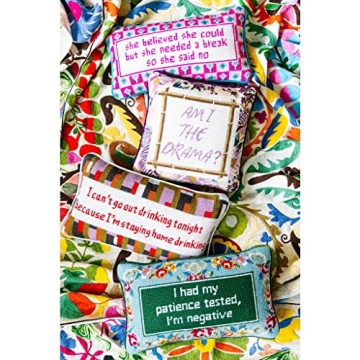 FURBISH Needlepoint Decorative Throw Pillow - Fun and Stylish