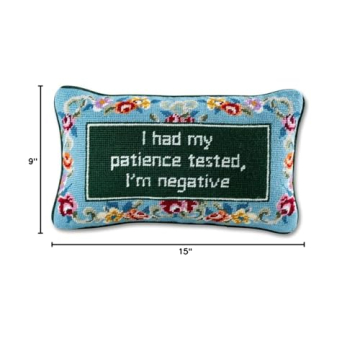 FURBISH Needlepoint Decorative Throw Pillow - Fun and Stylish