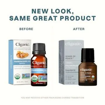 Cliganic USDA Organic Frankincense Essential Oil - Boswellia Serrata, 100% Pure Natural Undiluted, f...