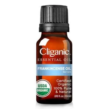 Cliganic USDA Organic Frankincense Essential Oil - Boswellia Serrata, 100% Pure Natural Undiluted, for Aromatherapy | Non-GMO Verified (Packaging May Vary)