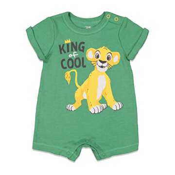 Disney Lion King Simba Infant Baby Boys Romper and Bucket Sun Hat Green 18 Months