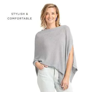 We are Amma | The Cocoon™ - Newborn Essentials Must Haves: Nursing Cover for Breastfeeding Essentials | Nursing Sweater Used as Breastfeeding Cover (Grey, One Size)