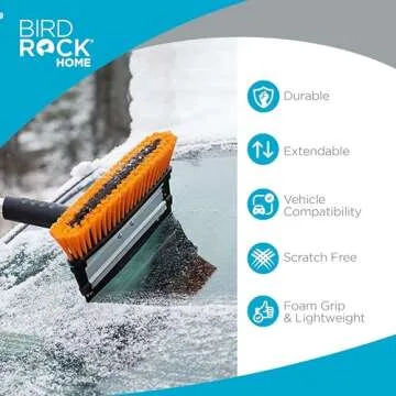 Snow MOOver 39" Extendable Snow Brush with Detachable Shovel & Ice Scraper | 11" Wide Squeegee & Bri...