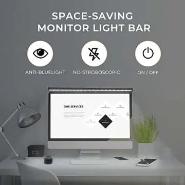 MELIFO Monitor Light Bar with Mechanical Switch＆Wireless Remote Dual Control,Computer Light with Stepless Dimming,No Screen Glare Monitor Lamp with USB Powered for Home and Office