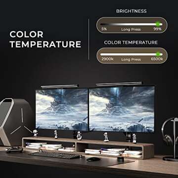 MELIFO Monitor Light Bar with Mechanical Switch＆Wireless Remote Dual Control,Computer Light with Stepless Dimming,No Screen Glare Monitor Lamp with USB Powered for Home and Office