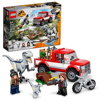 LEGO Jurassic World Blue and Beta Velociraptor Capture - Fun dino adventures with minifigures, truck...