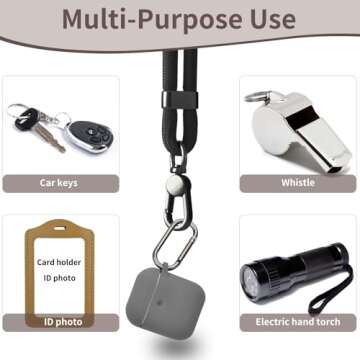 VVAAGG Cell Phone Lanyard for iPhone - Crossbody Phone Strap and Wrist Strap Kit, Cellphone Lanyard for Most iPhone and Android Smartphones