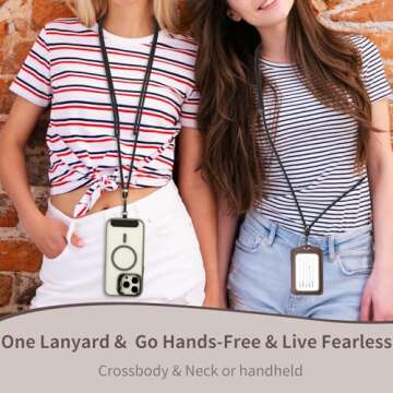 VVAAGG Cell Phone Lanyard for iPhone - Crossbody Phone Strap and Wrist Strap Kit, Cellphone Lanyard for Most iPhone and Android Smartphones