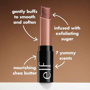 e.l.f. Lip Exfoliator, Moisturizing Scented Lip Scrub For Exfoliating & Smoothing Lips, Infused With Jojoba Oil, Vegan & Cruelty-free, Coconut