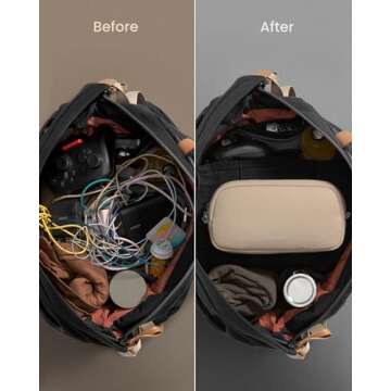 tomtoc Electronics Organizer Travel Case, Water Resistant Travel Bag Cable Organizer for Essentials, Tech Pouch Accessories Carry Storage for Cord, Phone, Cables, Airpods, USB Flash Drive, Daily Items