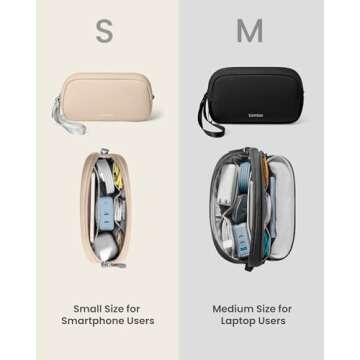 tomtoc Electronics Organizer Travel Case, Water Resistant Travel Bag Cable Organizer for Essentials, Tech Pouch Accessories Carry Storage for Cord, Phone, Cables, Airpods, USB Flash Drive, Daily Items