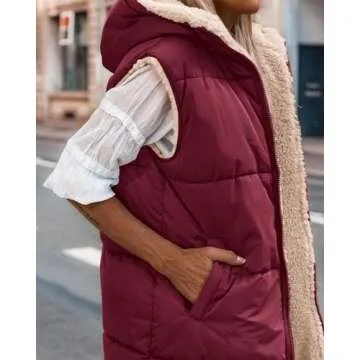BTFBM Stylish Fall Long Puffer Vest for Women