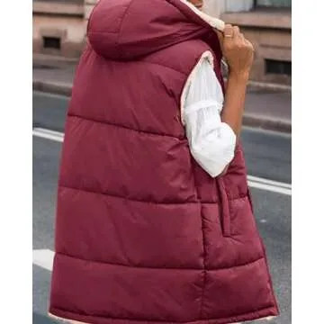 BTFBM Stylish Fall Long Puffer Vest for Women