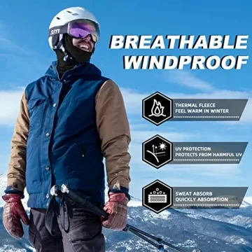 ROCKBROS Windproof Thermal Balaclava Ski Mask for Cycling, Running, Skiing - Men's and Women's