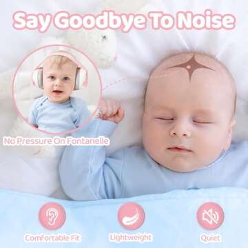 YomauiYee Baby Ear Protection,Bear Baby Headphones Noise Cancelling for Infant Hearing Protection Ages 0-36 Month,25dB NRR Baby Earmuffs,Ideal Baby Essentials for Travel/Sleep/Plane/Noisy Event