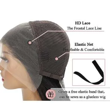 Straight Bob Wig Human Hair 13x4 Frontal Lace Bob Wigs for Black Women 12 Inch HD Transparent Lace Front Wigs Human Hair Pre Plucked Glueless 150% Density Natural Color