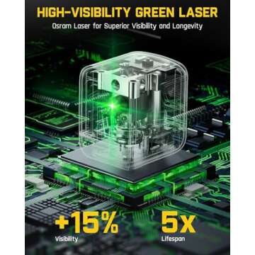 Fanttik D2 Laser Level, 100 ft Self-Leveling Green Cross Line Laser, USB-C Rechargeable, Rotatable 360 Degree, Pulse Mode, Magnetic Bracket, Carrying Pouch, for Picture Hanging and Home DIY - Black