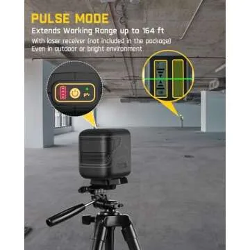 Fanttik D2 Laser Level, 100 ft Self-Leveling Green Cross Line Laser, USB-C Rechargeable, Rotatable 360 Degree, Pulse Mode, Magnetic Bracket, Carrying Pouch, for Picture Hanging and Home DIY - Black