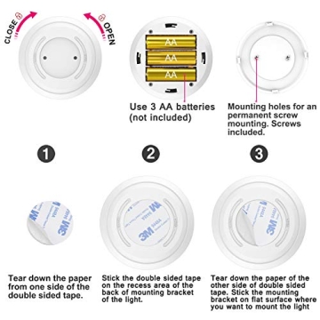HONWELL Remote Controlled Push Lights - 16 Color Puck Light