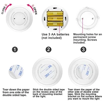 HONWELL Remote Controlled Push Lights - 16 Color Puck Light