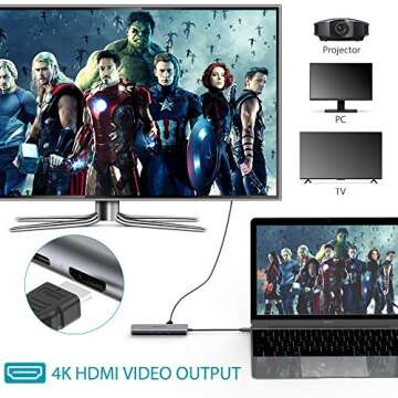 USB C Hub, ZOETOUCH 9-in-1 Type C Hub with Ethernet, 4K HDMI, 3 USB3.0, PD Type C Charging Port, Micro SD/TF Card Reader, Mic/Audio for for MacBook, ChromeBook More and Other Type C Laptops