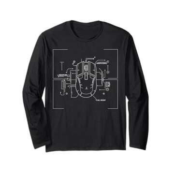 The Mouse Wireframe Diagrame Design Blueprint Nerd Geek Long Sleeve T-Shirt