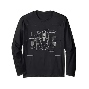 The Mouse Wireframe Diagrame Design Blueprint Nerd Geek Long Sleeve T-Shirt