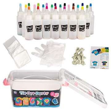 Tie Dye Kit for Kids and Adults, 24 Colors for DIY Fabric Dye Projects. 172 Pack Party Tie Dye Suppl...