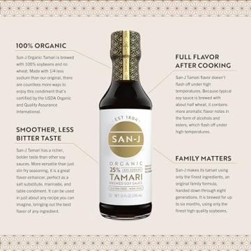 San-J Organic Gluten Free Tamari Soy Sauce with Less Sodium