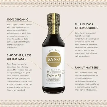 San-J Organic Gluten Free Tamari Soy Sauce with Less Sodium