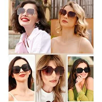 Dollger Oversized Square Sunglasses - Trendy UV Protection